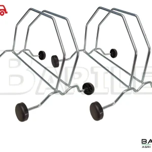 2 Cavalletto a Rotelle Ruote Pavimento Garage Porta - Reggi Bici - Reggiciclo Zincato