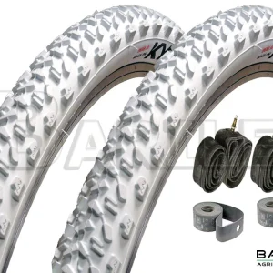 2 Copertone / Pneumatico 26 x 2.10 (56 - 559) KYTE BIANCO Bici MTB + 2 Camere